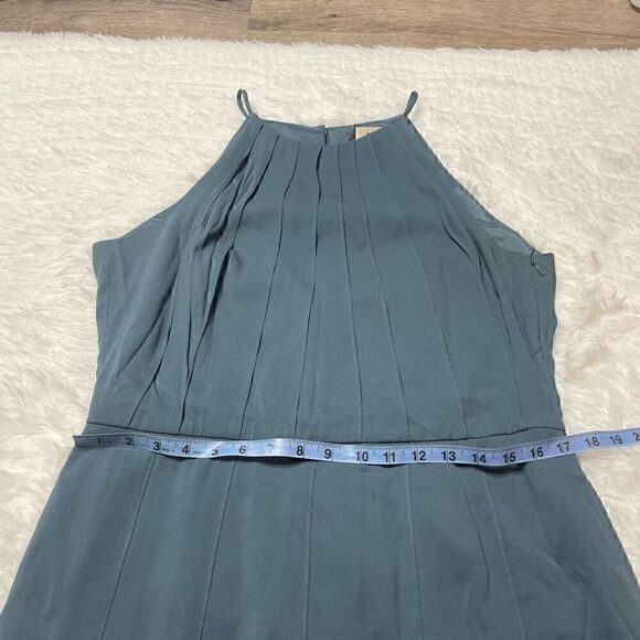 Ann Taylor Silk Blue Pleated Dress Formal Size 14 NWT MSRP $178 - Picture 7 of 11
